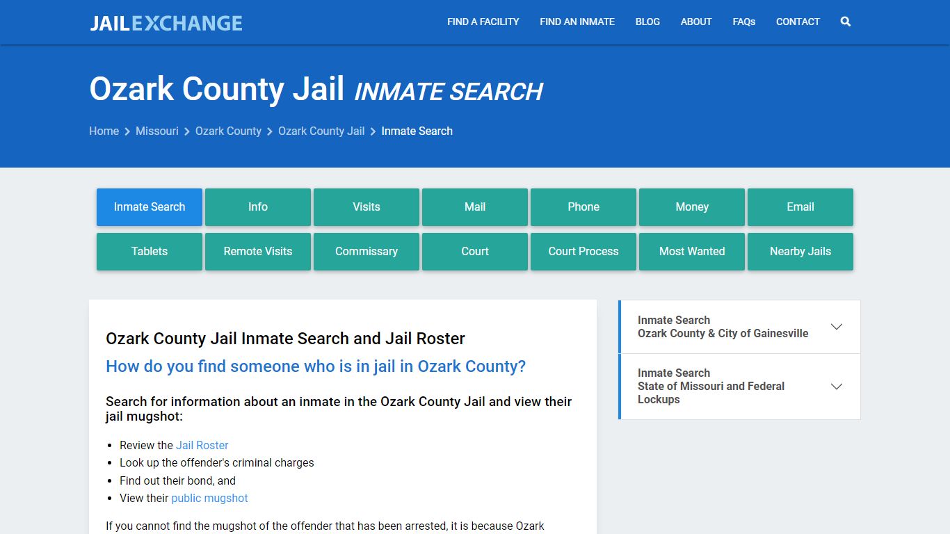Inmate Search: Roster & Mugshots - Ozark County Jail, MO