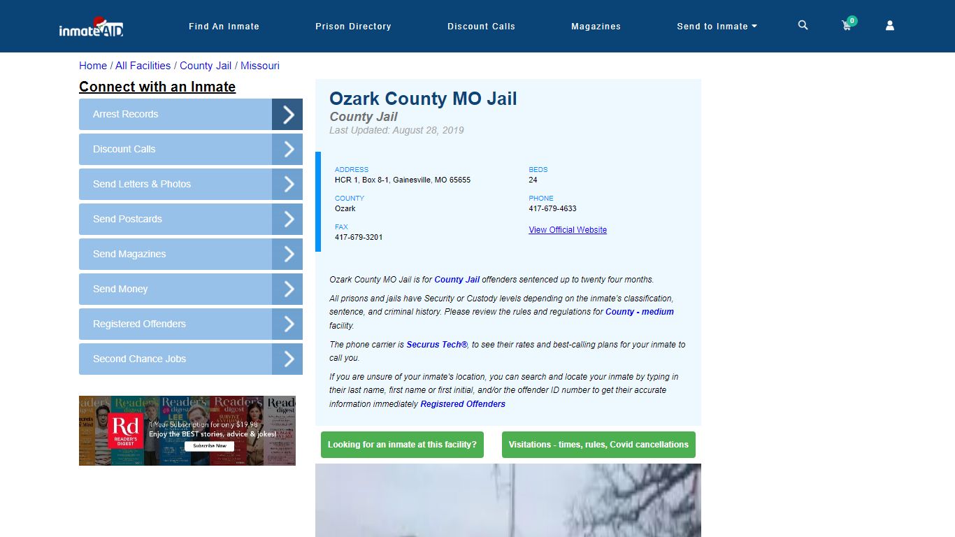 Ozark County MO Jail - Inmate Locator - Gainesville, MO